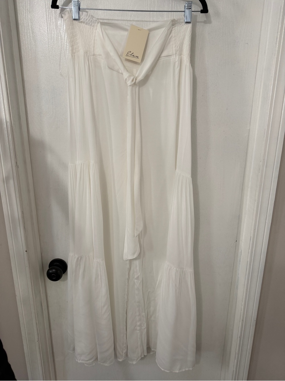 Elan Cream linen like wide leg pants